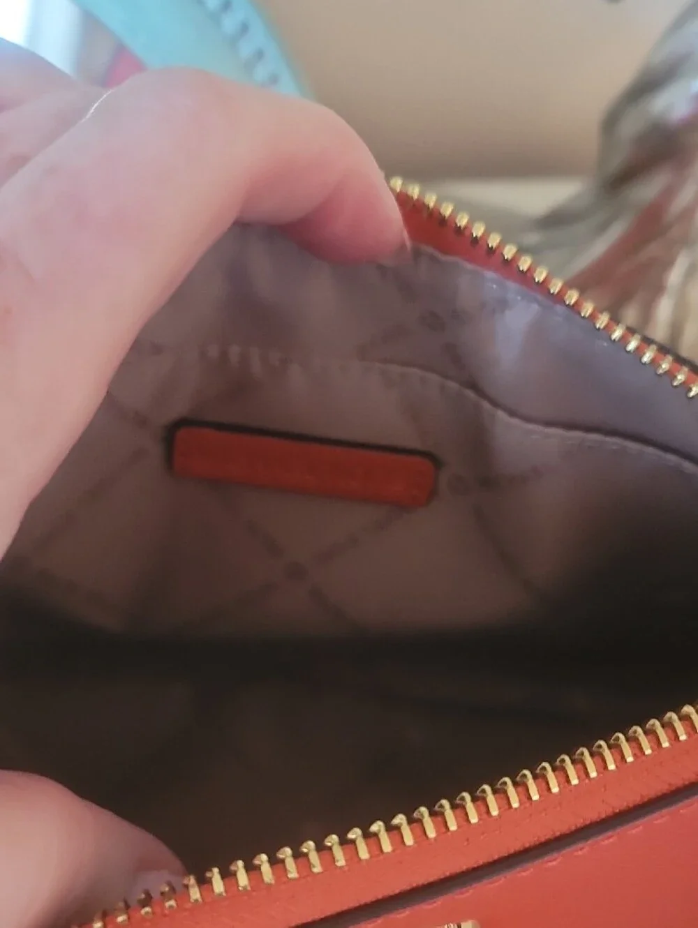 Michael Kors Orange Leather Crossbody Bag with Wallet & Coin Pouch